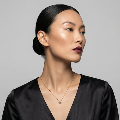 Azure Guard 9KT Gold Lab Grown Diamond Mangalsutra