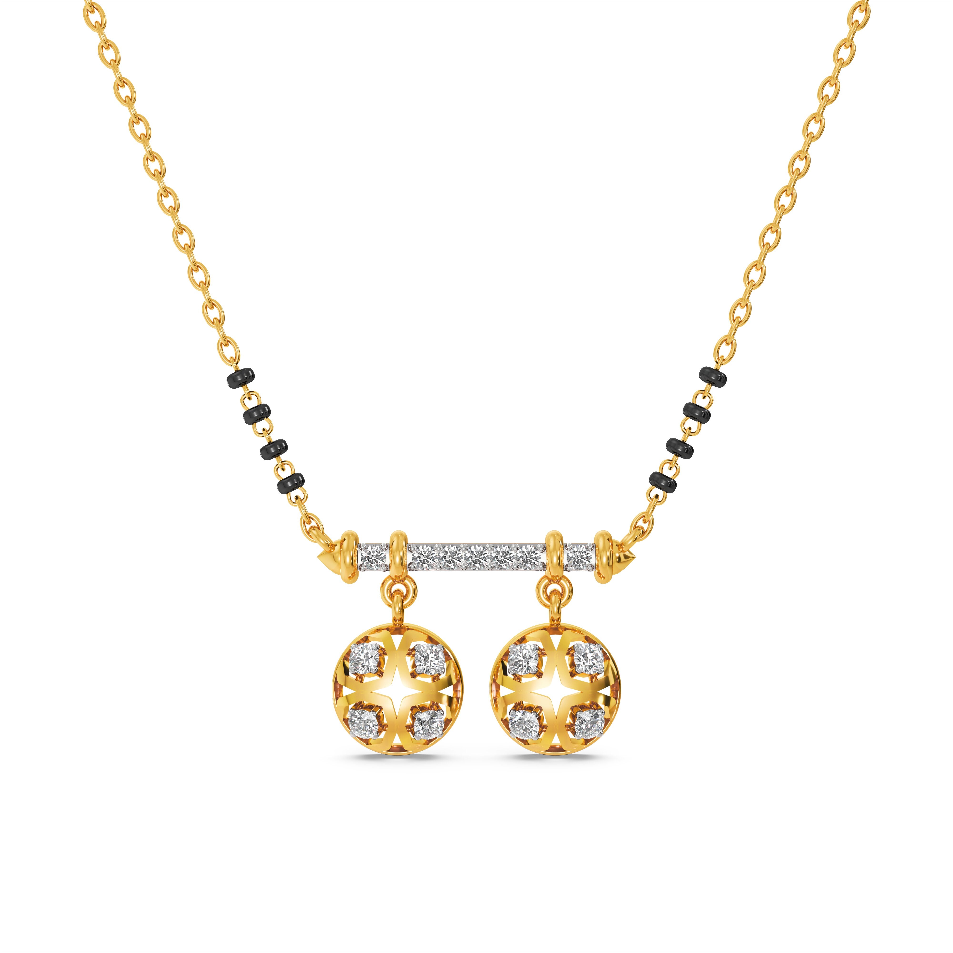 Sera Duet 9KT Gold Laboratory Grown Diamond Mangalsutra