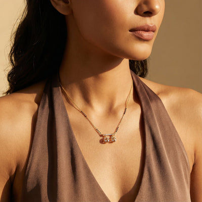 Sera Duet 9KT Gold Lab Grown Diamond Mangalsutra