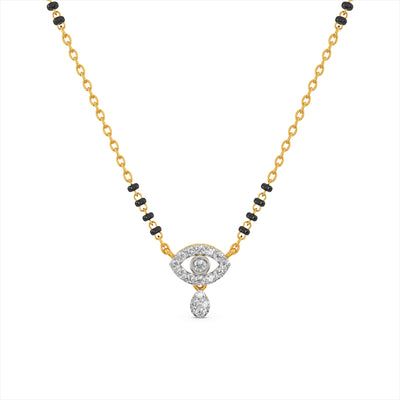 Evil Eye 9KT Gold Lab Grown Diamond Mangalsutra