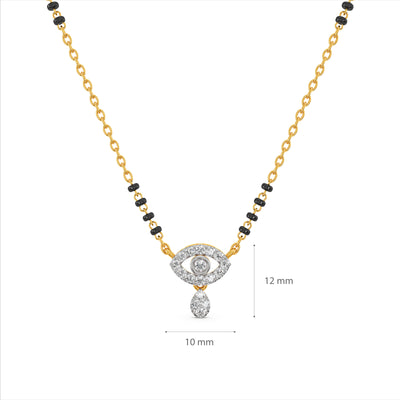 Evil Eye 9KT Gold Lab Grown Diamond Mangalsutra