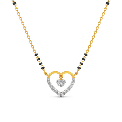 Graceful Heart 9KT Gold Lab Grown Diamond Mangalsutra