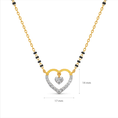 Graceful Heart 9KT Gold Lab Grown Diamond Mangalsutra