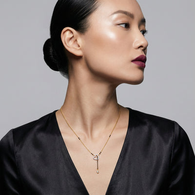 Heart Dangle 9KT Gold Lab Grown Diamond Mangalsutra