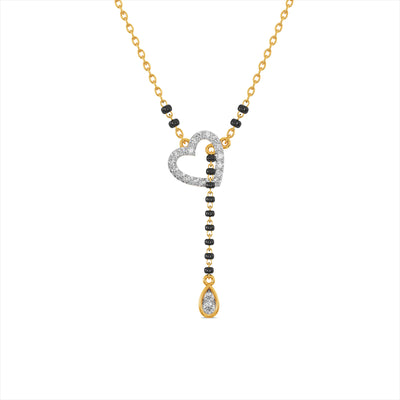 Heart Dangle 9KT Gold Lab Grown Diamond Mangalsutra