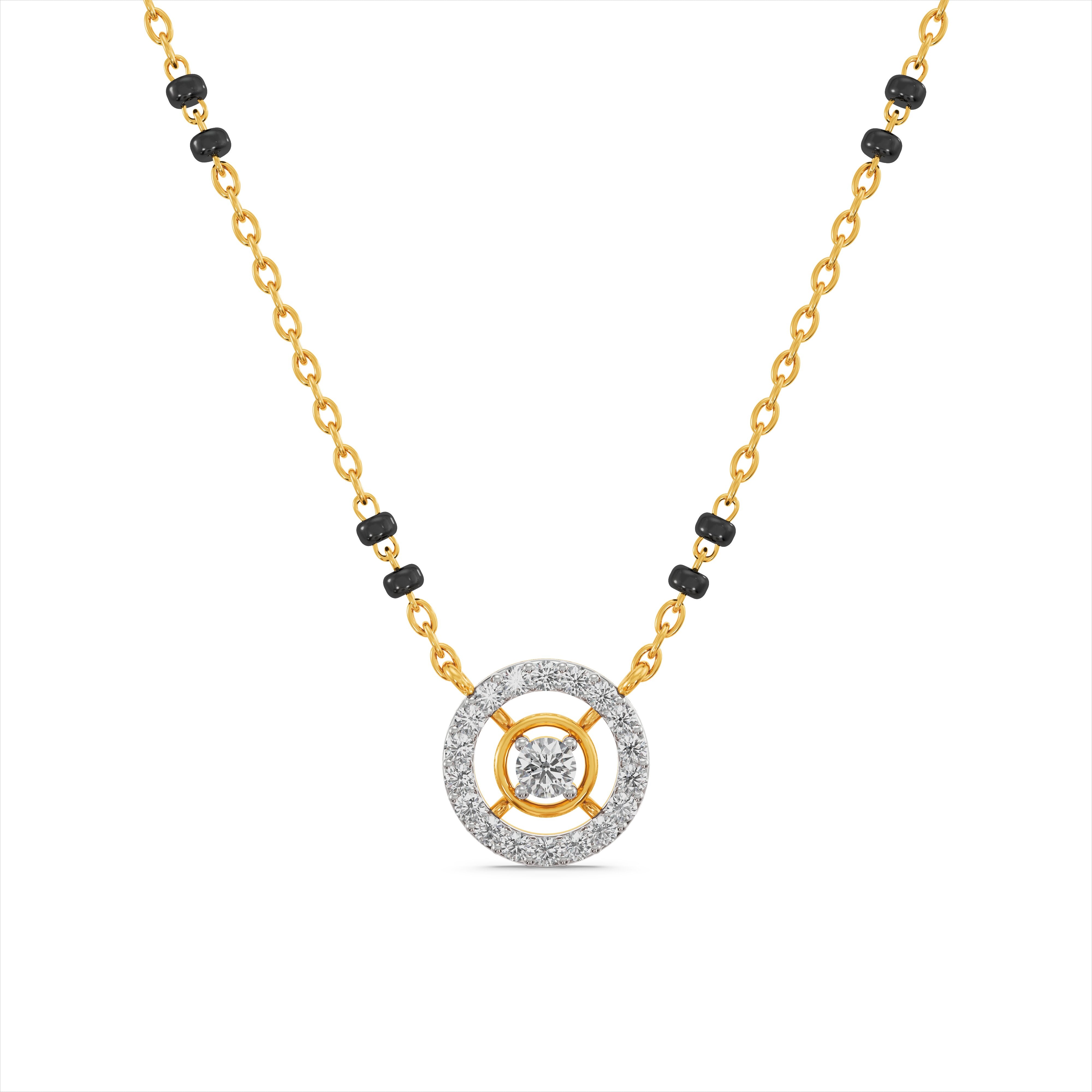 Classic Bunch 9KT Gold Laboratory Grown Diamond Mangalsutra