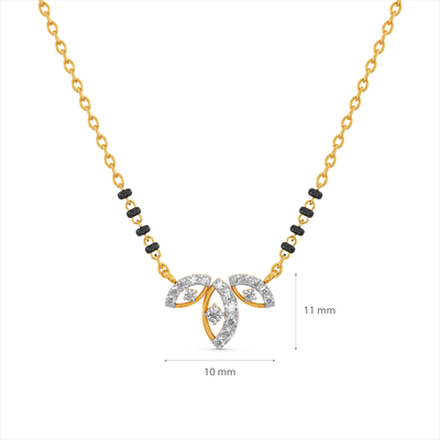 Leafy 9KT Gold Lab Grown Diamond Mangalsutra