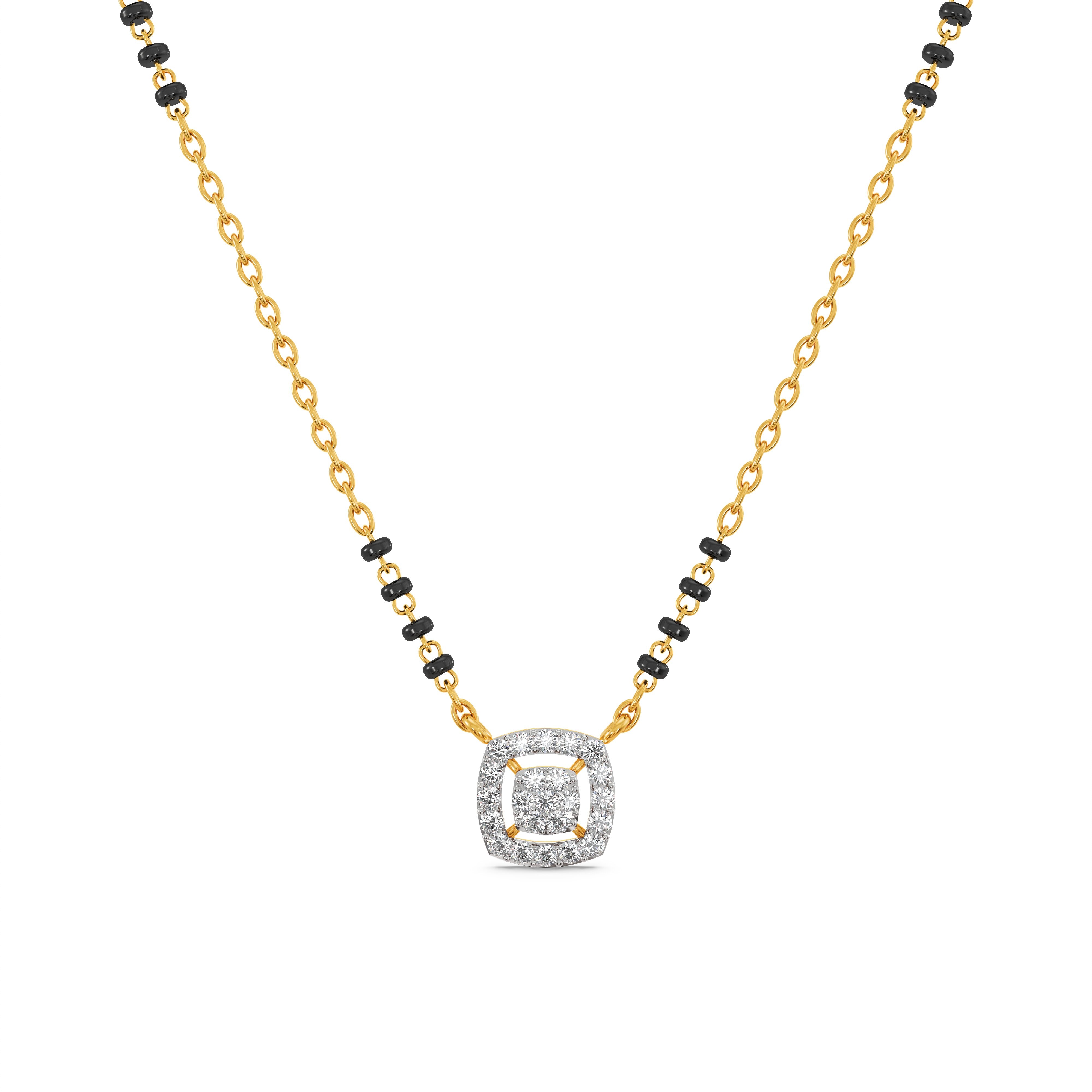 Squircle 9KT Gold Laboratory Grown Diamond Mangalsutra