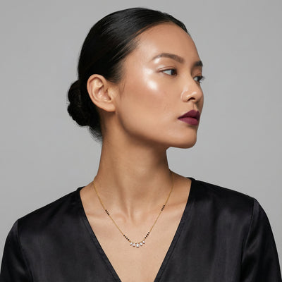 Muse Curve 9KT Gold Lab Grown Diamond Mangalsutra