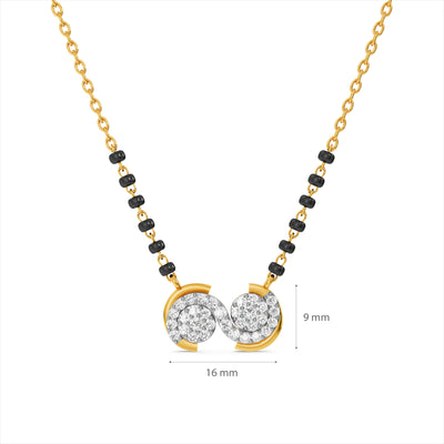 Swirl Break 9KT Gold Lab Grown Diamond Mangalsutra