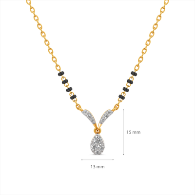 Shimmering 9KT Gold Lab Grown Diamond Mangalsutra