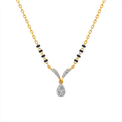 Shimmering 9KT Gold Lab Grown Diamond Mangalsutra