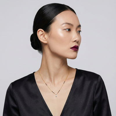 Shimmering 9KT Gold Lab Grown Diamond Mangalsutra