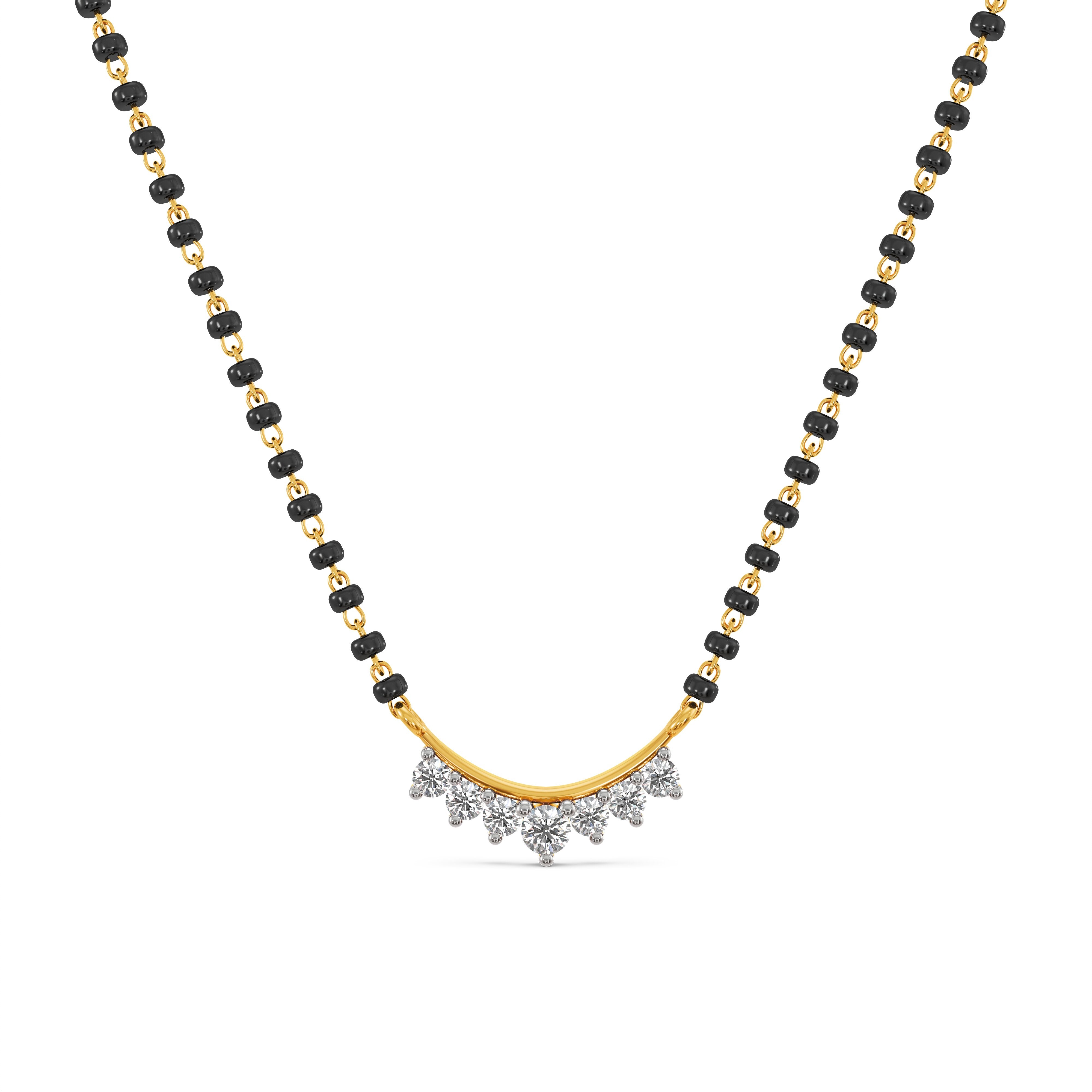 Dainty Arc 9KT Gold Laboratory Grown Diamond Mangalsutra