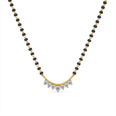 Dainty Arc 9KT Gold Lab Grown Diamond Mangalsutra