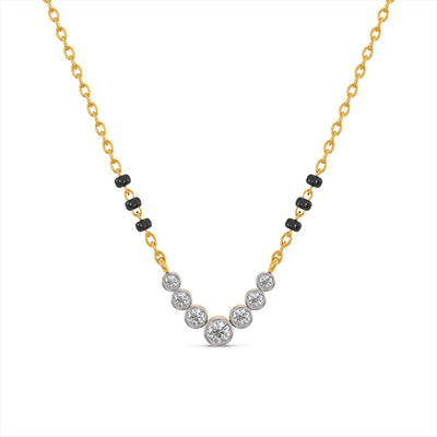 Expressive 9KT Gold Lab Grown Diamond Mangalsutra