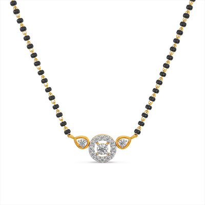 Royal Halo 9KT Gold Lab Grown Diamond Mangalsutra