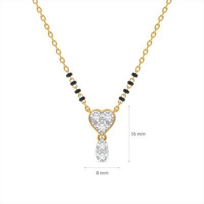 Poetic Heart Drop 9KT Gold Lab Grown Diamond Mangalsutra
