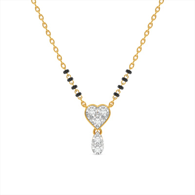 Poetic Heart Drop 9KT Gold Lab Grown Diamond Mangalsutra
