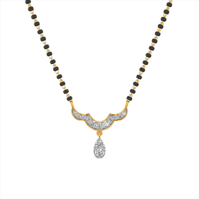 Ornate Curve Drop 9KT Gold Lab Grown Diamond Mangalsutra