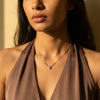 Sparkling Box 9KT Gold Lab Grown Diamond Mangalsutra