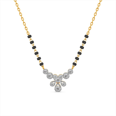 Heart Crown 9KT Gold Lab Grown Diamond Mangalsutra