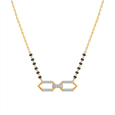 Hexa Bar 9KT Gold Lab Grown Diamond Mangalsutra
