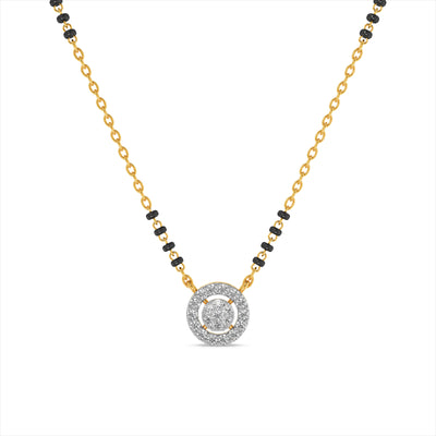 Circular Motif 9KT Gold Lab Grown Diamond Mangalsutra