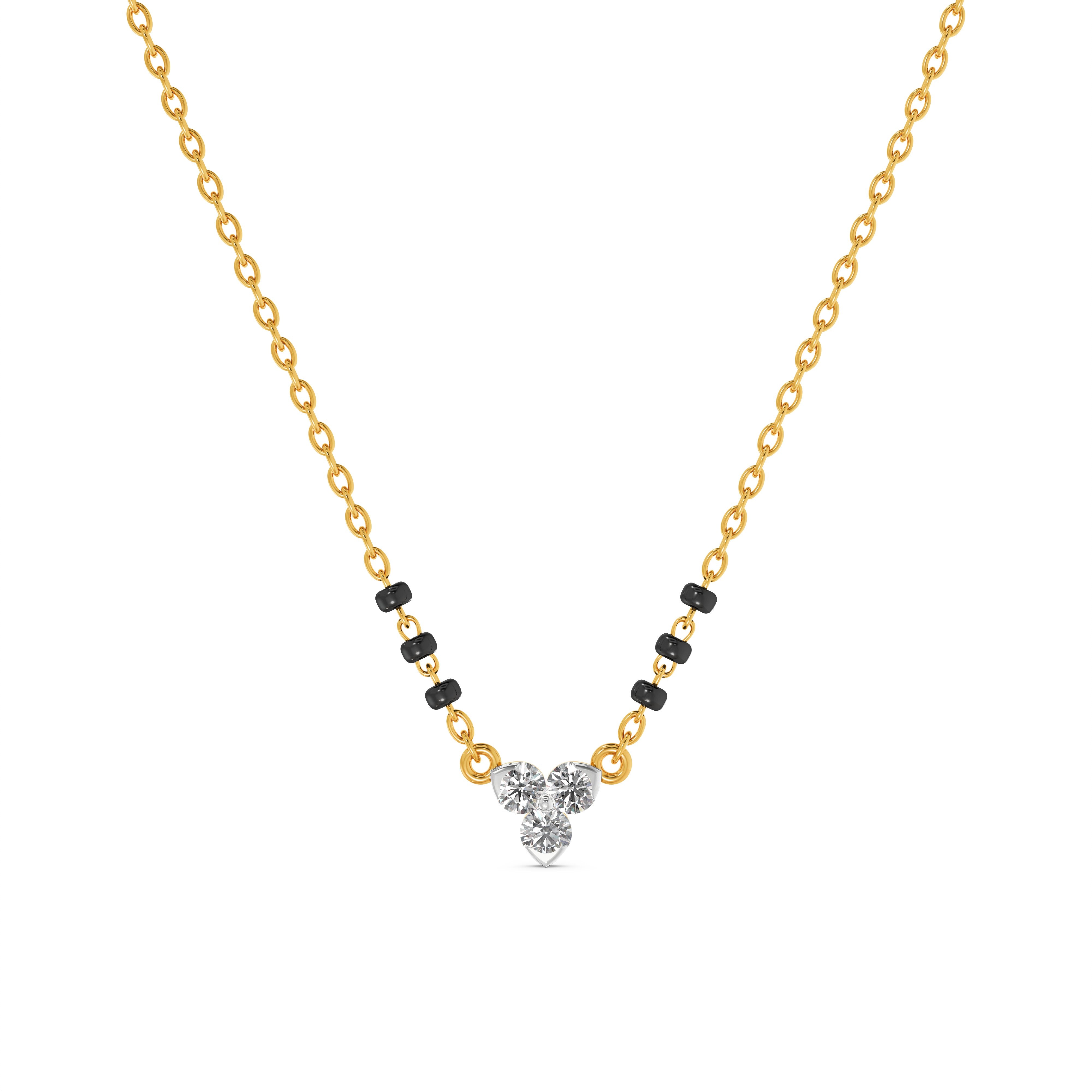 Dainty Bloom 9KT Gold Laboratory Grown Diamond Mangalsutra