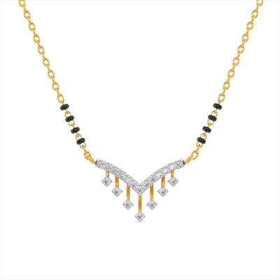 Crown Drop 9KT Gold Lab Grown Diamond Mangalsutra