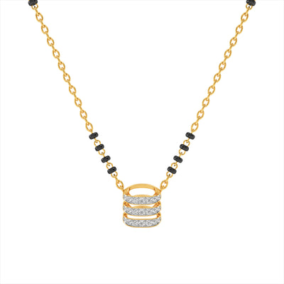 Sparkling Swirls 9KT Gold Lab Grown Diamond Mangalsutra