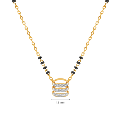 Sparkling Swirls 9KT Gold Lab Grown Diamond Mangalsutra