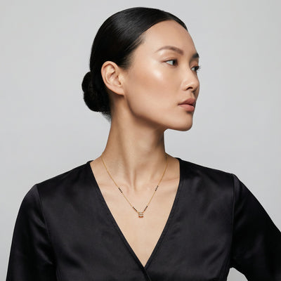 Sparkling Swirls 9KT Gold Lab Grown Diamond Mangalsutra