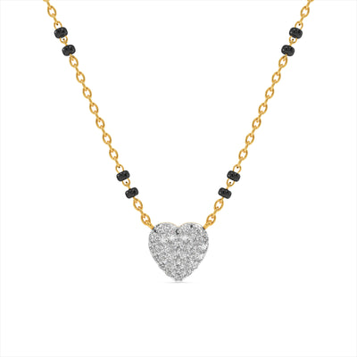 Bold Sparkle Heart 9KT Lab-Grown Diamond Mangalsutra