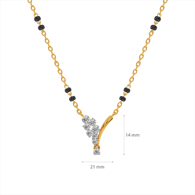 Floral Grace Y Curve 9KT Lab Grown Diamond Mangalsutra