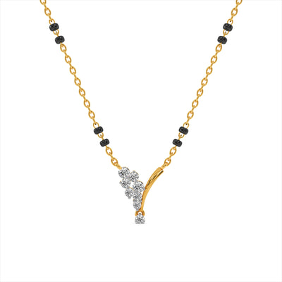 Floral Grace Y Curve 9KT Lab Grown Diamond Mangalsutra