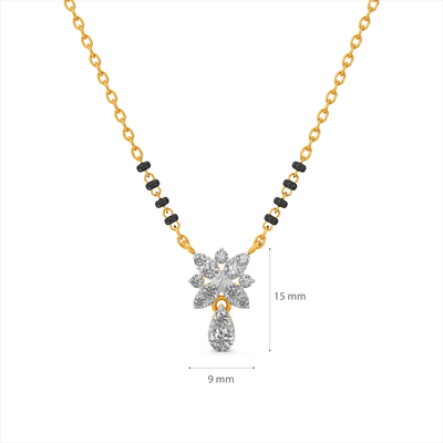 Floral Drop 9KT Gold Lab Grown Diamond Mangalsutra