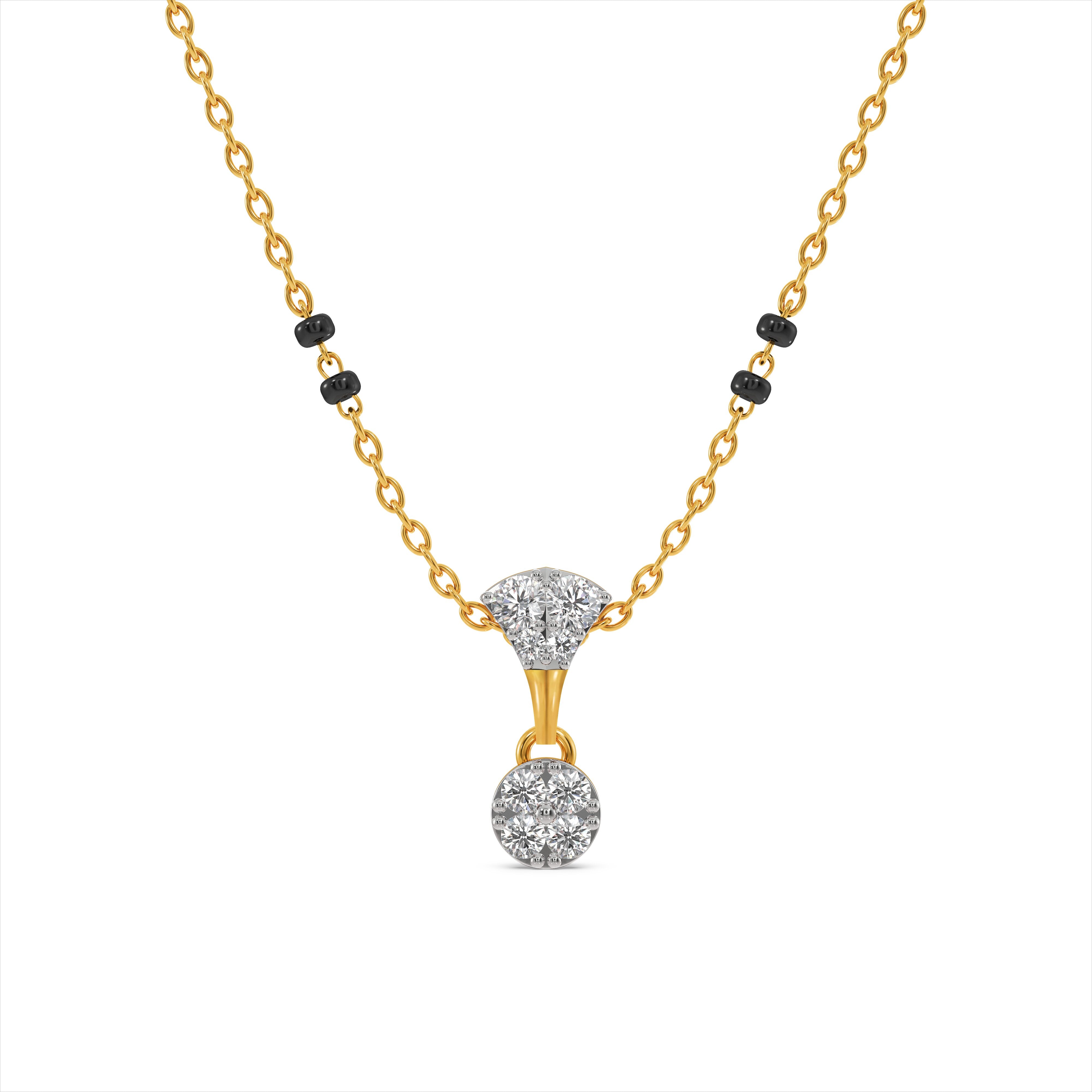 Minimal Drop 9KT Laboratory Grown Diamond Mangalsutra