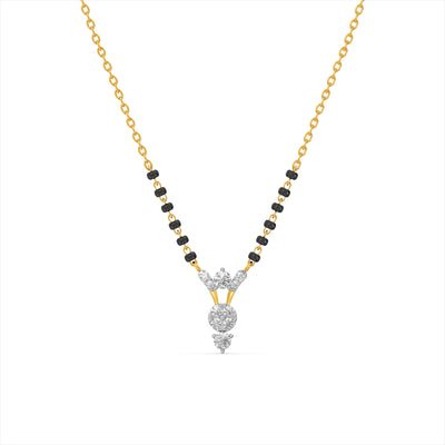 Cascade Linear Drop 9KT Gold Lab Grown Diamond Mangalsutra