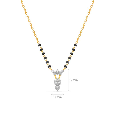 Cascade Linear Drop 9KT Gold Lab Grown Diamond Mangalsutra