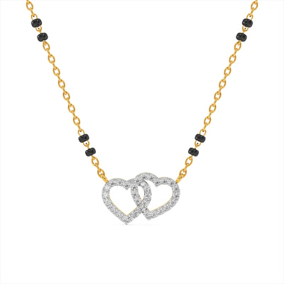 Double Heart 9KT Lab-Grown Diamond Mangalsutra