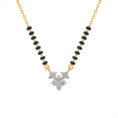 Dainty Flower 9KT Gold Lab Grown Diamond Manglsutra