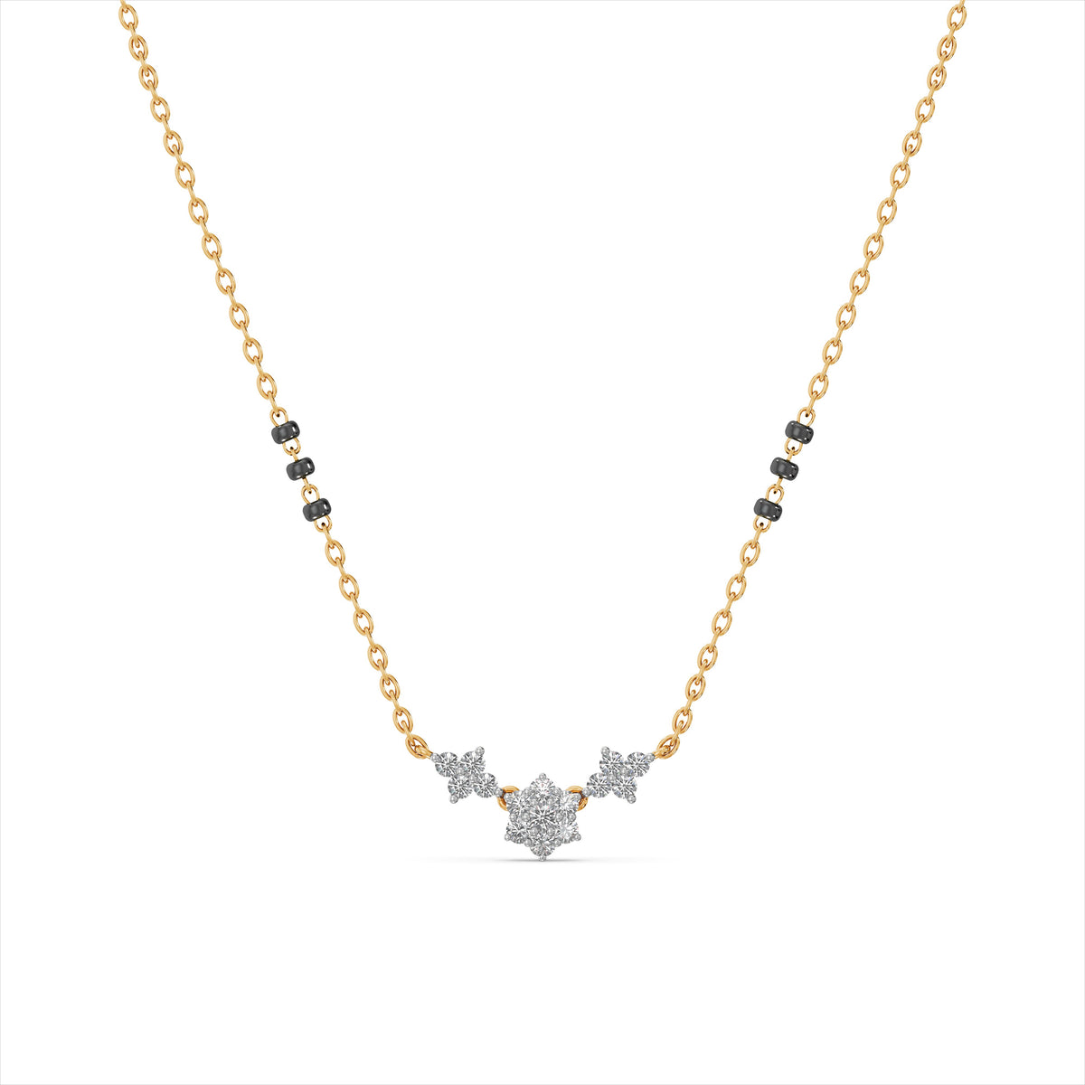 Floral Love 9KT Gold Laboratory Grown Diamond Mangalsutra