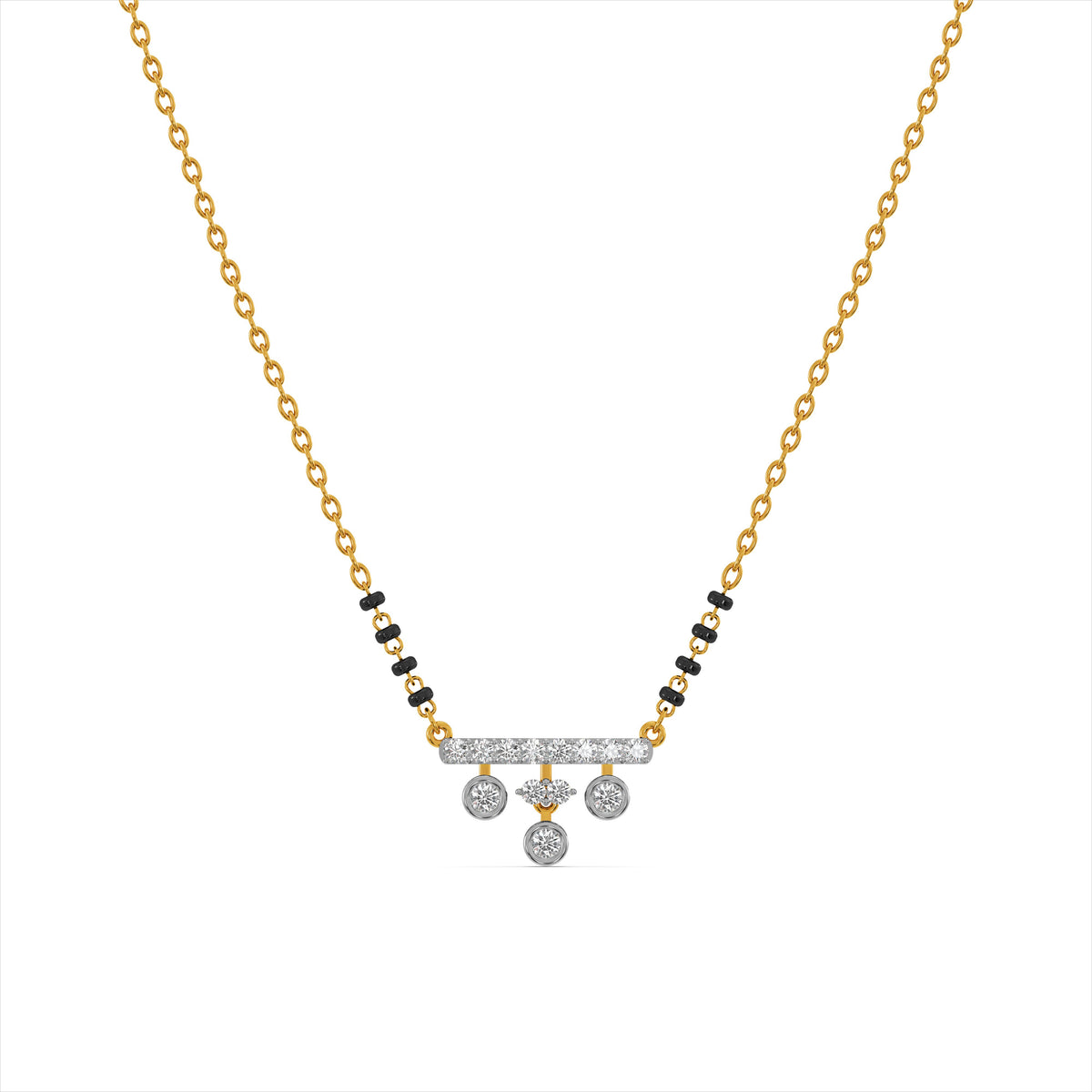Crown 9KT Gold Laboratory Grown Diamond Mangalsutra