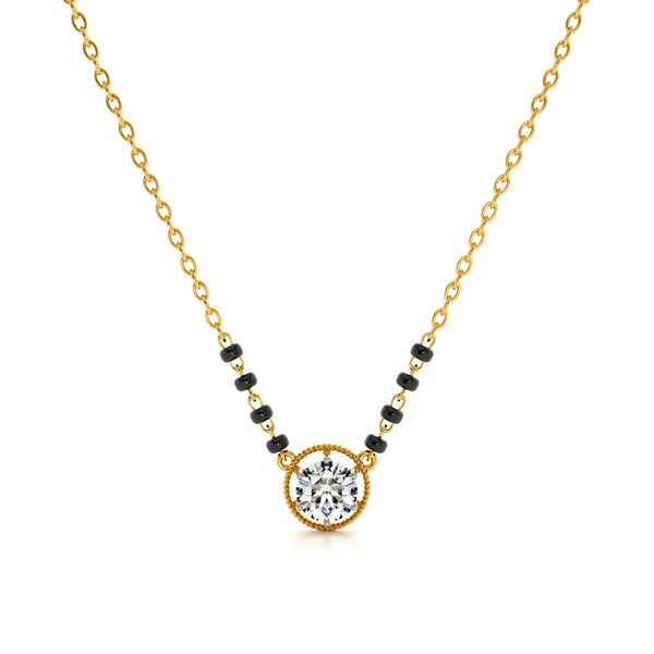 Solitaire Antique Aura 9KT Gold Lab Grown Diamond Mangalsutra