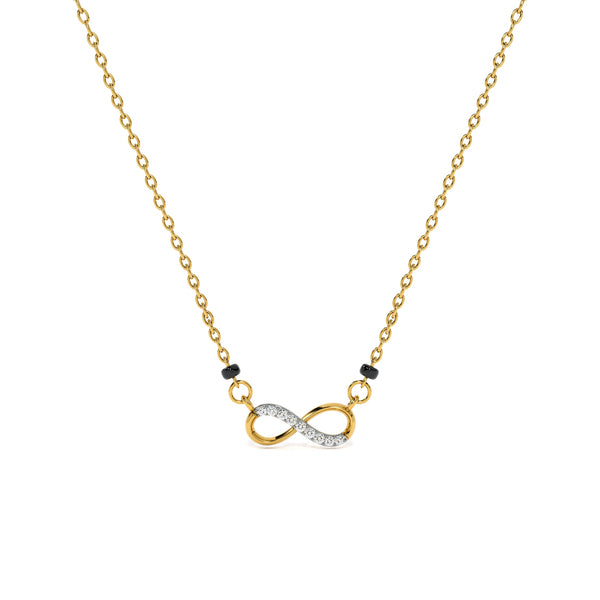 Endless Love Infinity 9KT Gold Lab Grown Diamond Mangalsutra