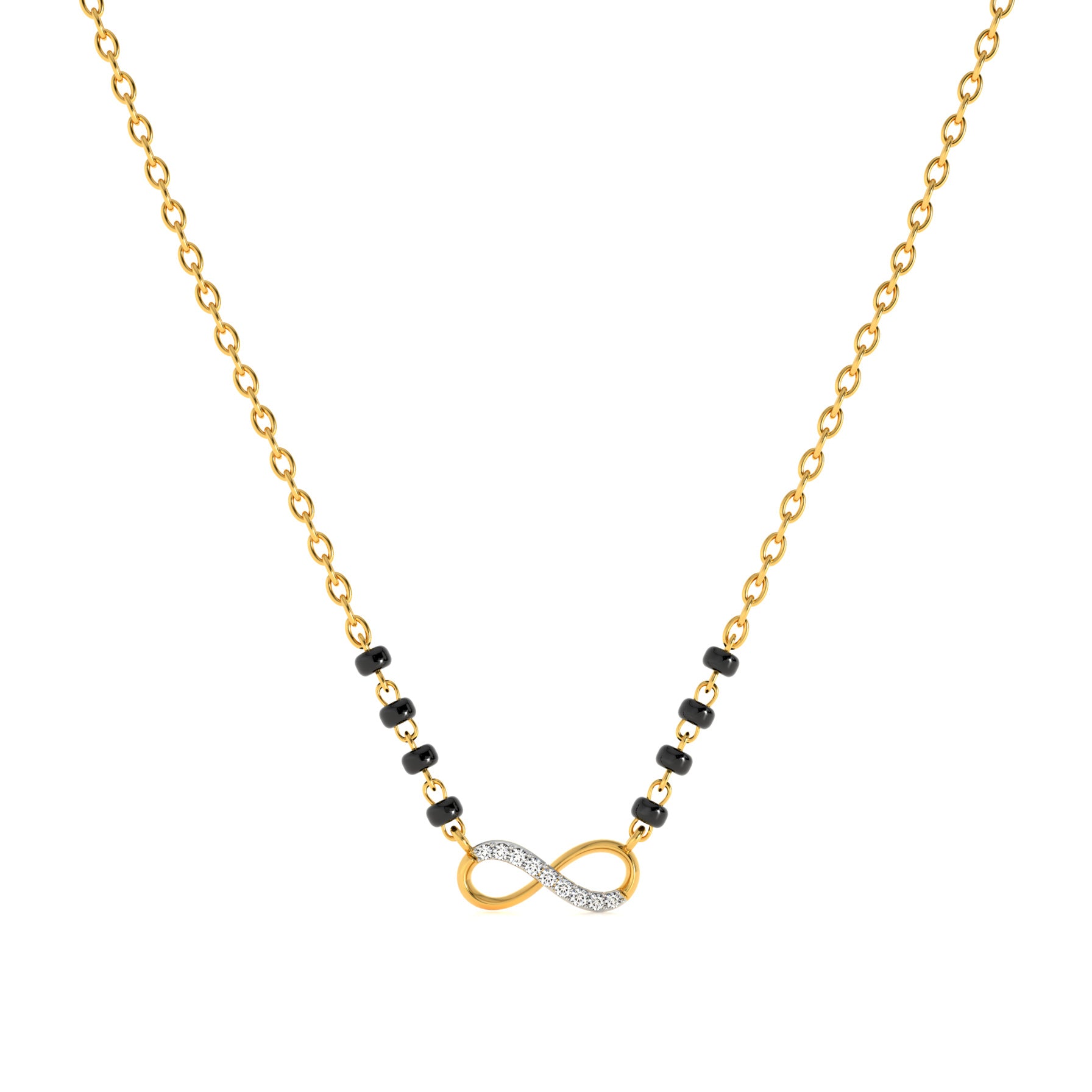 Endless Love Infinity 9KT Gold Laboratory Grown Diamond Mangalsutra