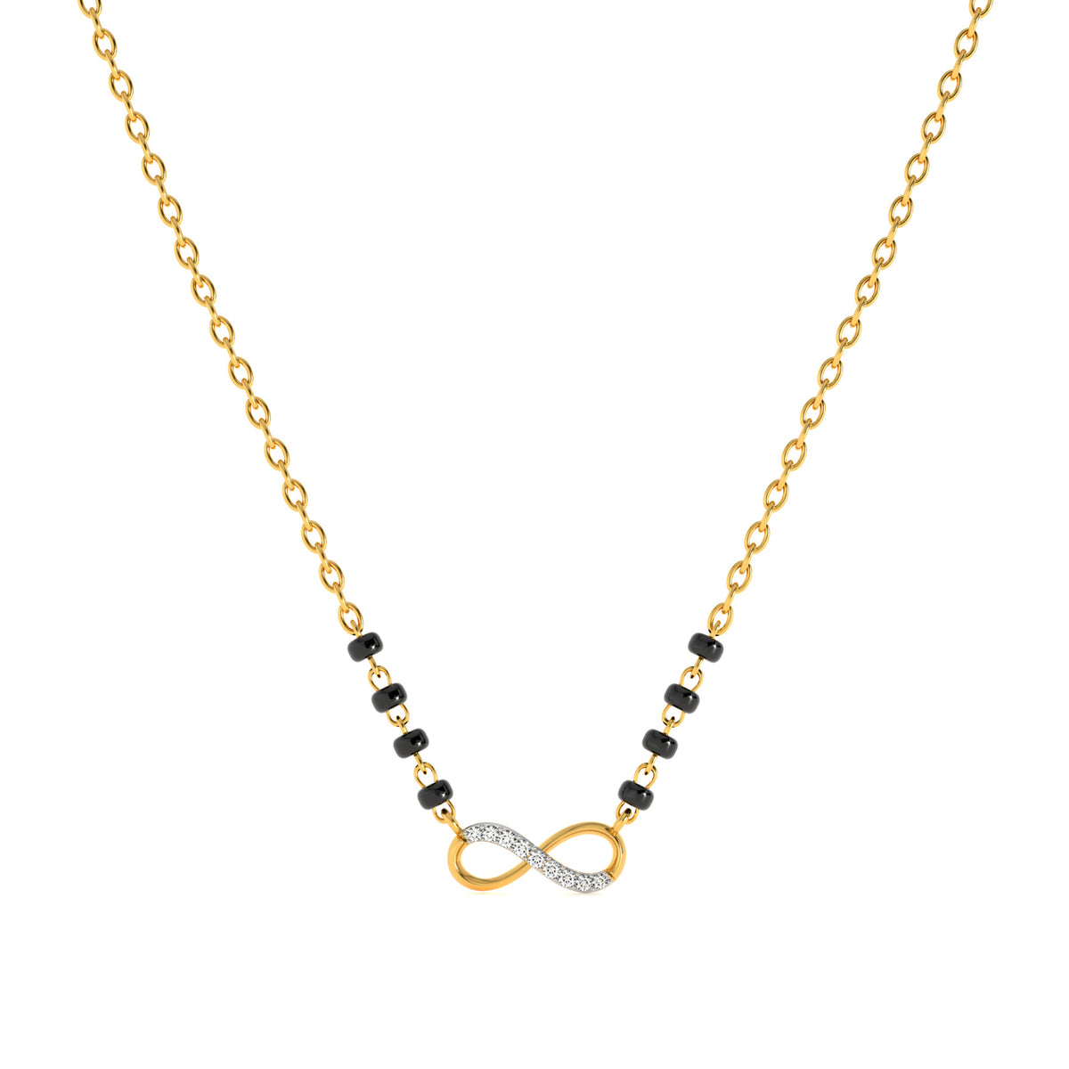 Endless Love Infinity 9KT Gold Laboratory Grown Diamond Mangalsutra