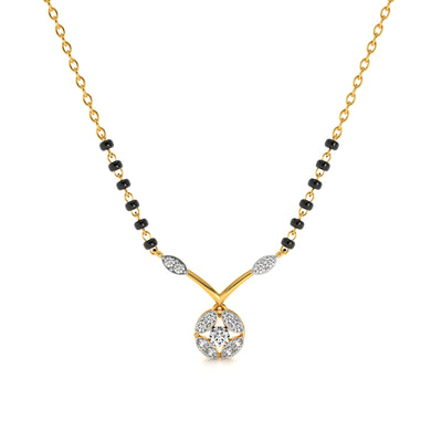 Pure Bond Solitaire 9KT Gold Lab Grown Diamond Mangalsutra