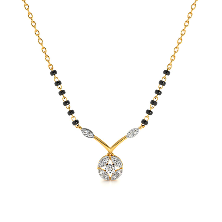 Pure Bond Solitaire 9KT Gold Lab Grown Diamond Mangalsutra - 1